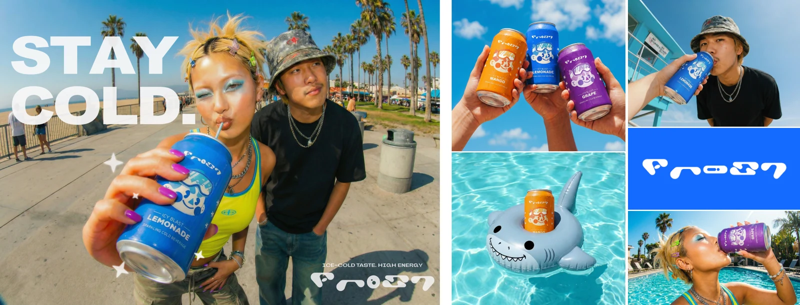 FROST — beverage brand concept, summer Y2K editorial campaign generated with AI