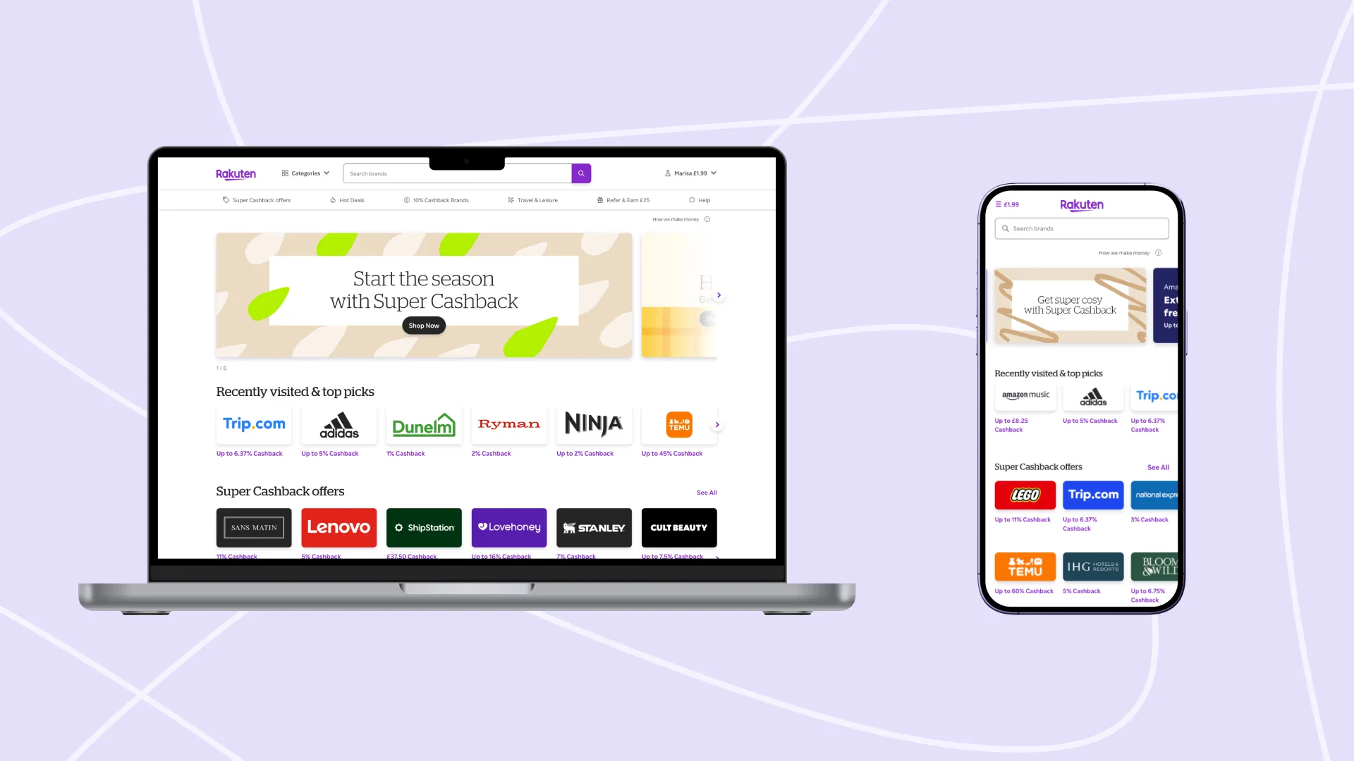 Rakuten Rewards UK — new look